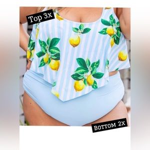 Plus size lemon 2-piece swimsuit